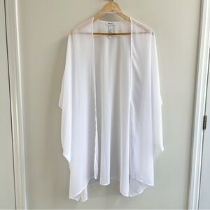 [nordstrom] sheer open chiffon coverup layer white one size